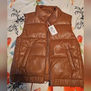 Grace & Lace Stylish Brown Puffer Vest